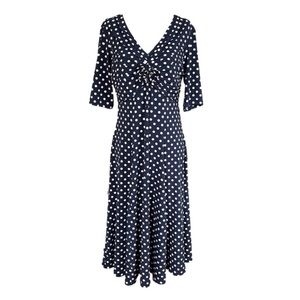SIGNATURE by Robbie Bee 40's Vintage Style/Pinup Polka Dot Midi Dress Medium GUC